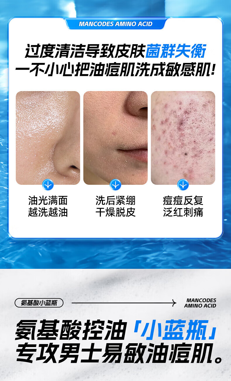 左颜右色男士护肤品套装清洁控油抗痘洗面奶氨基酸面霜保湿喷雾新年礼物
