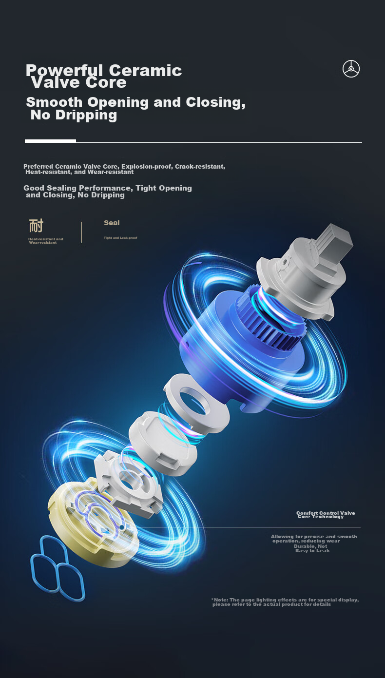 Кухонный смеситель HEGII HMF123-411B, цинковый сплав, горячая и холодная вода, вращение на 360°, высокий поток