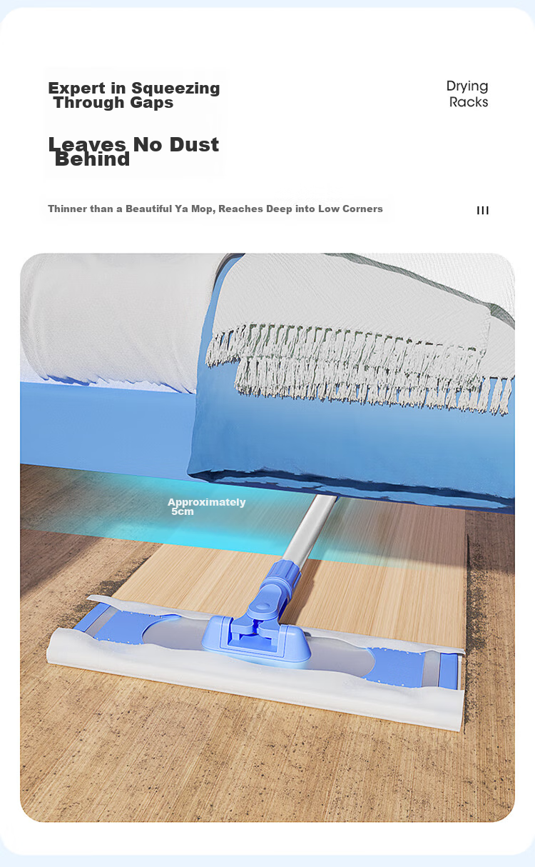 Швабра MARYYA electrostatic dust mop, 35см, алюминиевый сплав, плоская тряпка, влажные и сухие салфетки, 4 упаковки