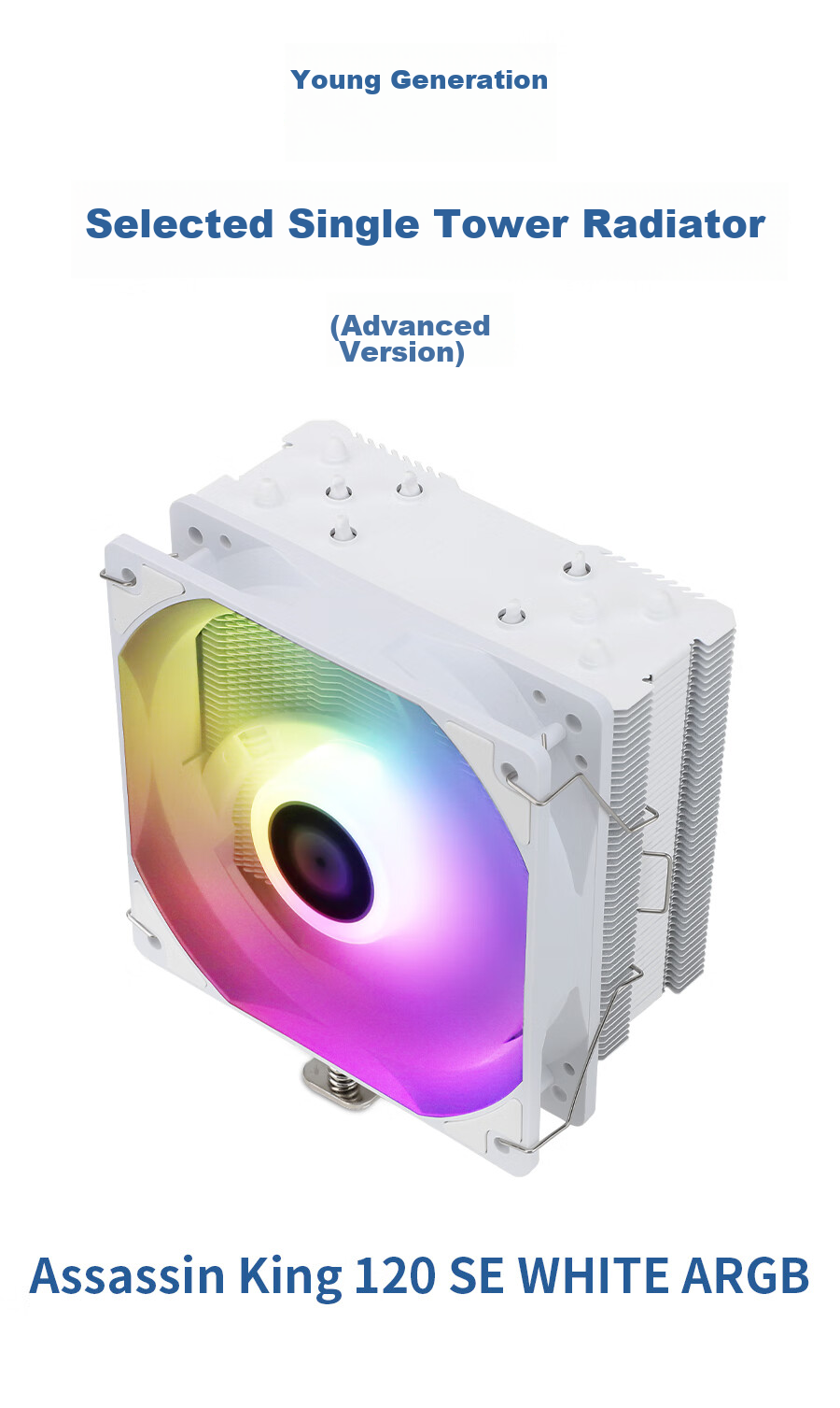 Воздушный кулер Thermalright Assassin King 120 SE WHITE ARGB, 5 тепловых трубок AGHP, AK120 SE WHITE ARGB