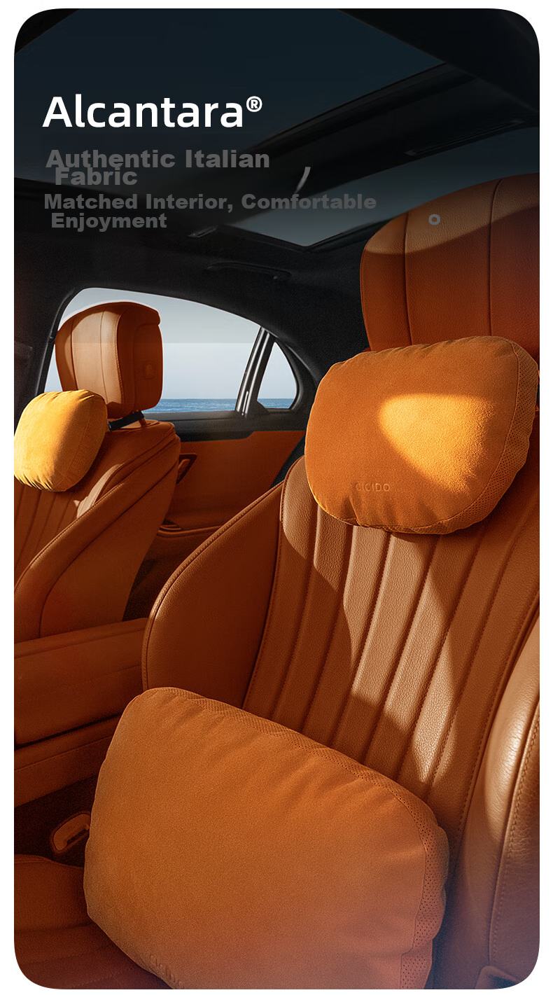 Подушка под поясницу CICIDO Alcantara для Mercedes-Benz, Maybach, Tesla, универсальная, черная