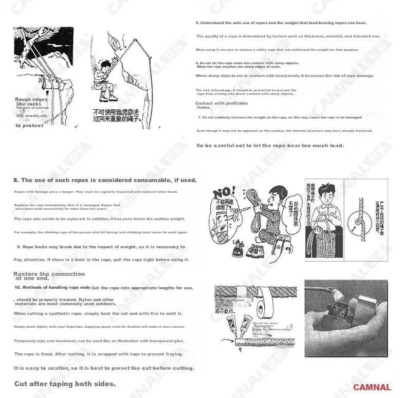 Спасательная веревка Kanle 8 мм, страховочная, огнестойкая, оборудование для спасения, веревка для спуска, стальная веревка