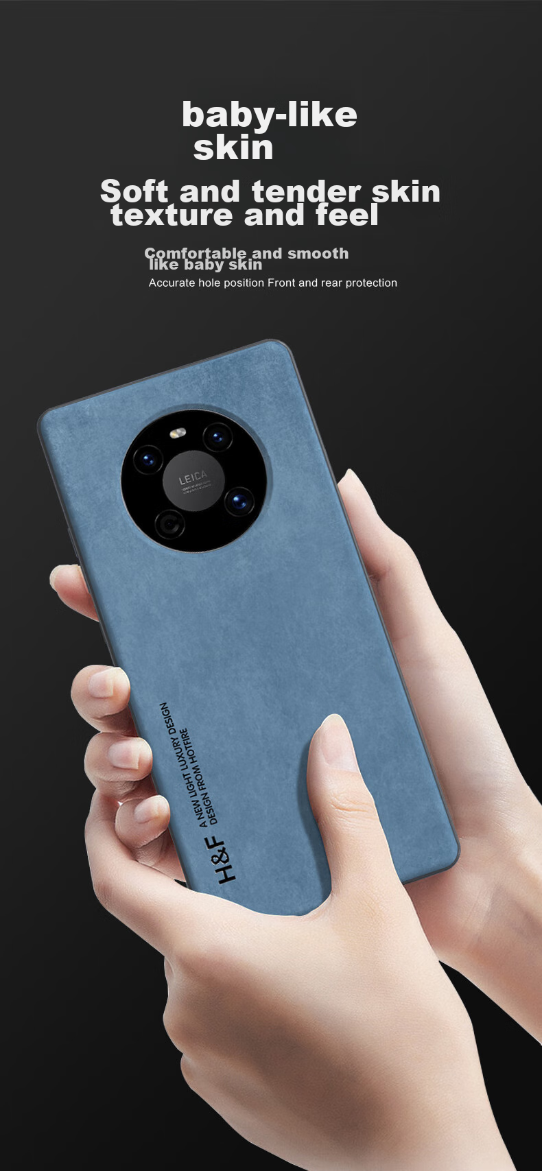Противоударный чехол HotFire для Huawei Mate40/Mate40E, кожаный, матовый, защита камеры, простой стиль, дымчато-серый