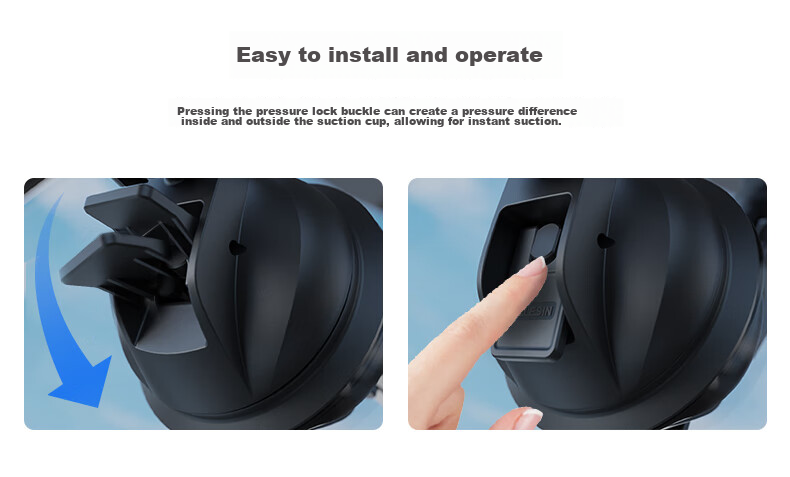 TELESIN Автомобильный держатель с присоской для DJI Action 3, 4, 5 Pro, GoPro, Insta360