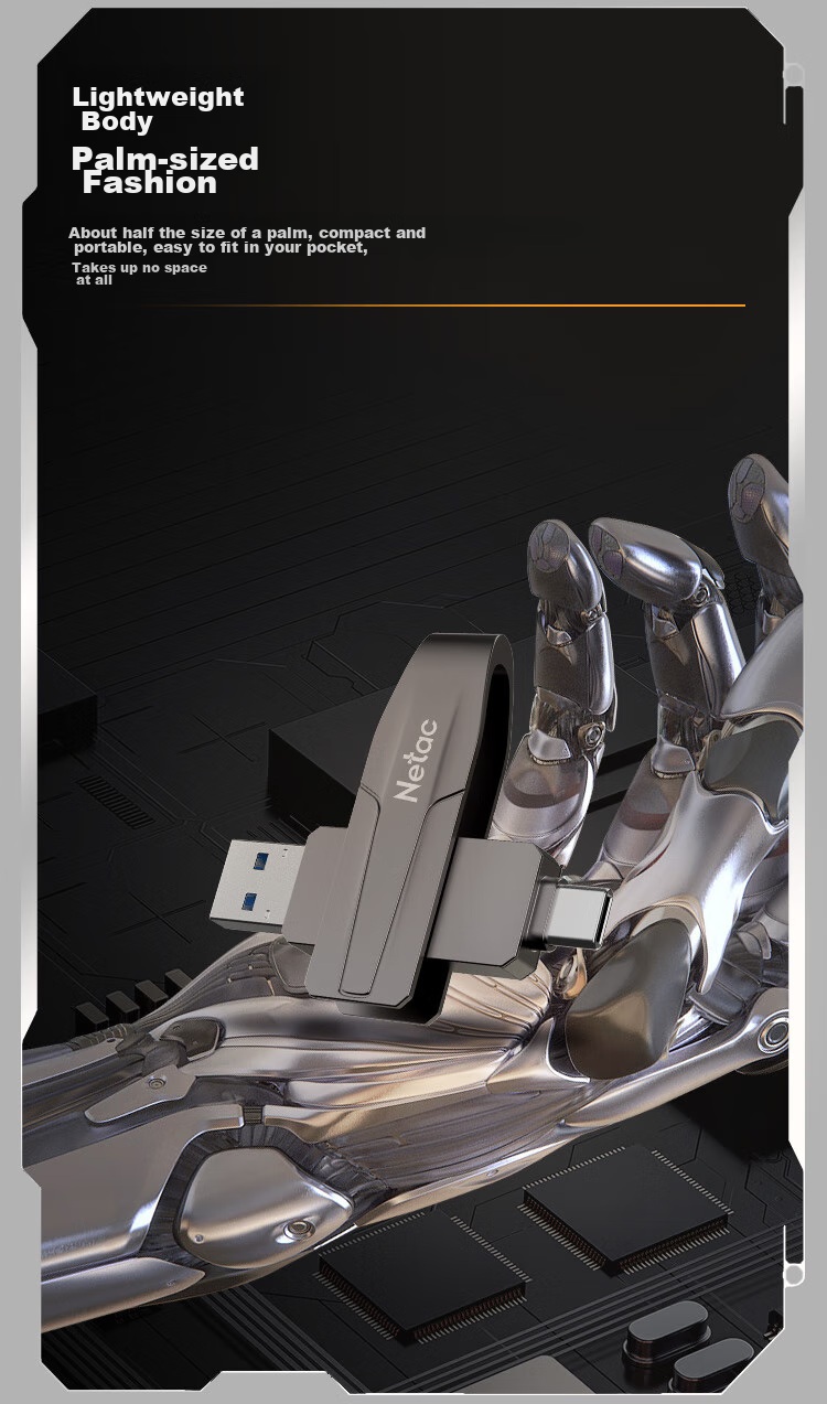 USB-накопитель Netac US8 512GB, Type-C, USB 3.2