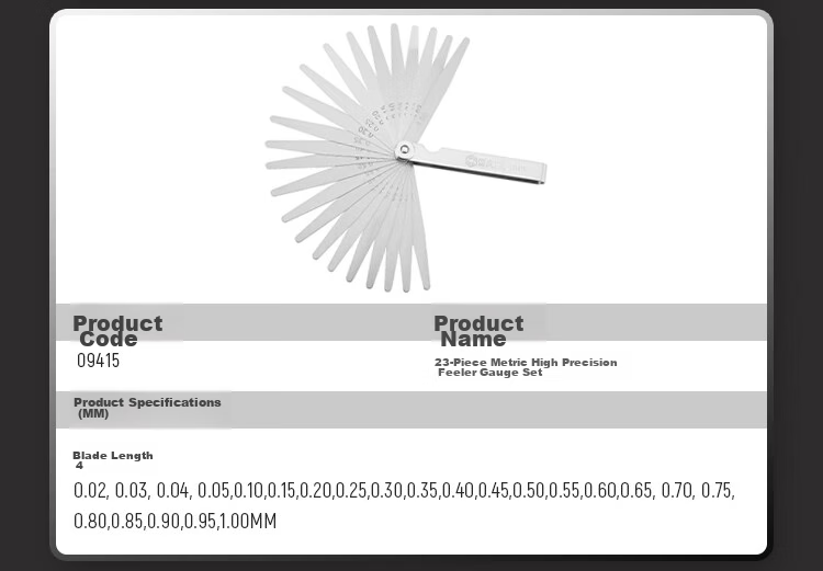 Набор щупов SATA 09407, 32 шт., метрические и дюймовые, толщина 0.02-1.00 мм