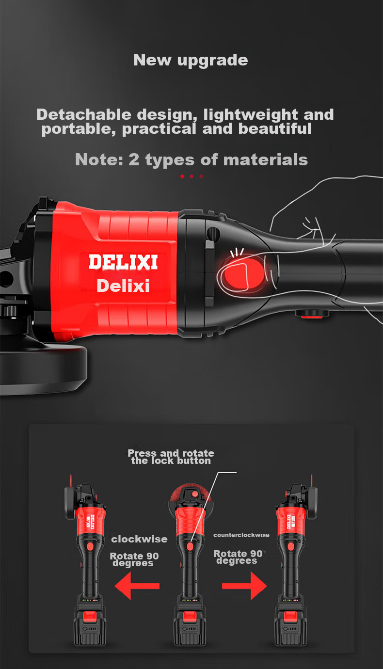 Угловая шлифовальная машина DELIXI ELECTRIC DLX-GD1361, аккумуляторная, 21В, 100мм