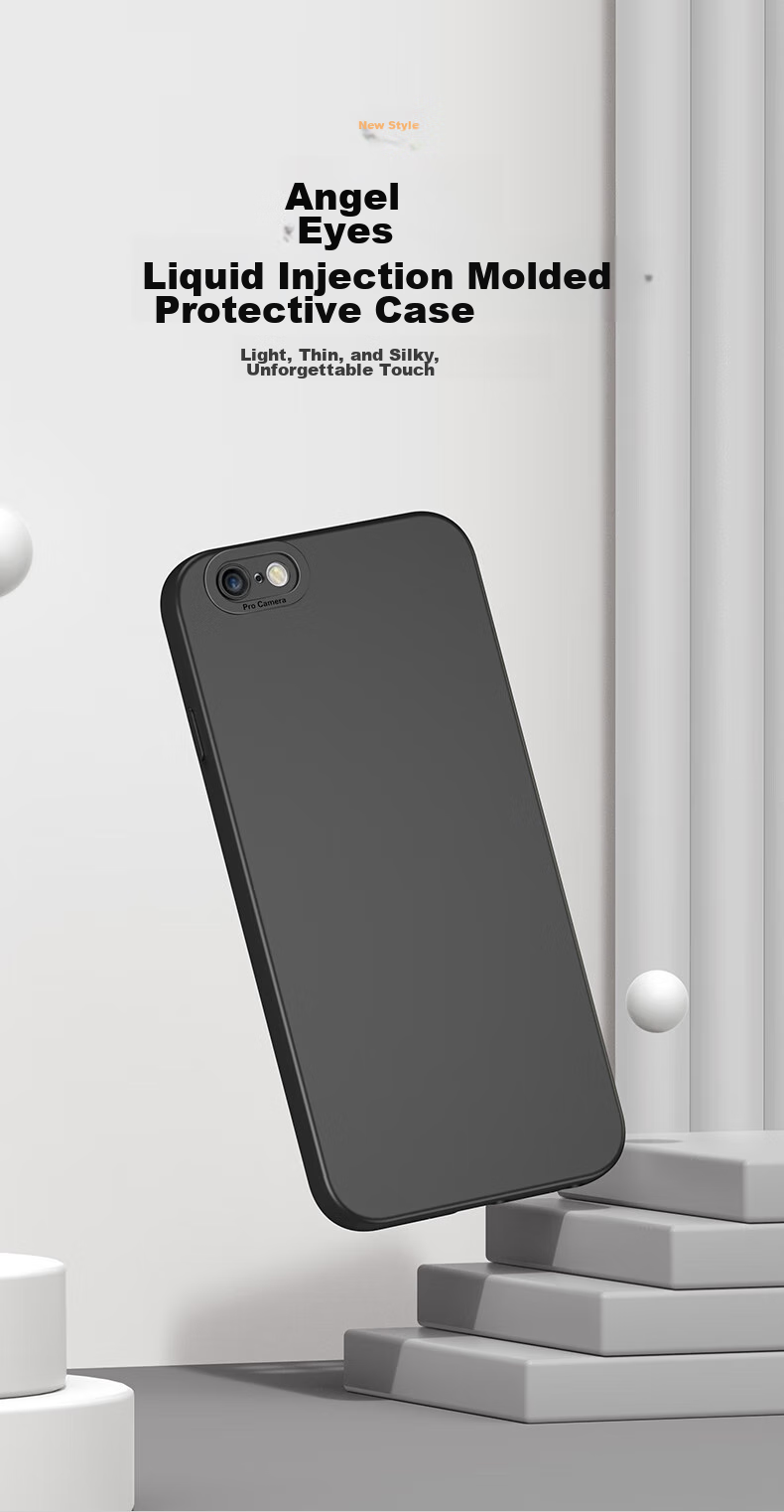 Чехол для iPhone 6S Plus/6 Plus HOLDZU Angel Eyes, силиконовый, противоударный, с полной защитой камеры, тонкий матовый чехол для мужчин и женщин - графитовый черный