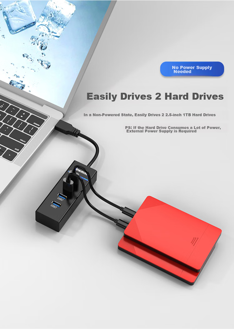 USB-концентратор Newmine USB 3.0, 4 порта, черный