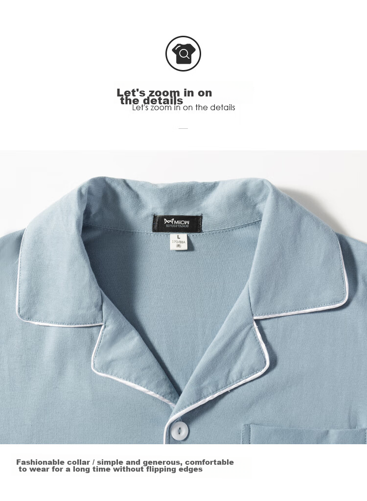 Мужская пижама MiiOW Pure Cotton Skin-Friendly, весна-осень, кардиган из чистого хлопка, повседневная удобная домашняя одежда