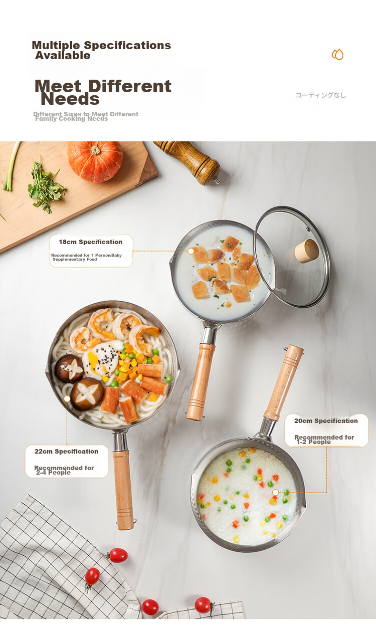 MAXCOOK Кастрюля для молока/супа/детского питания, 18 см, нержавеющая сталь, с молотковым покрытием