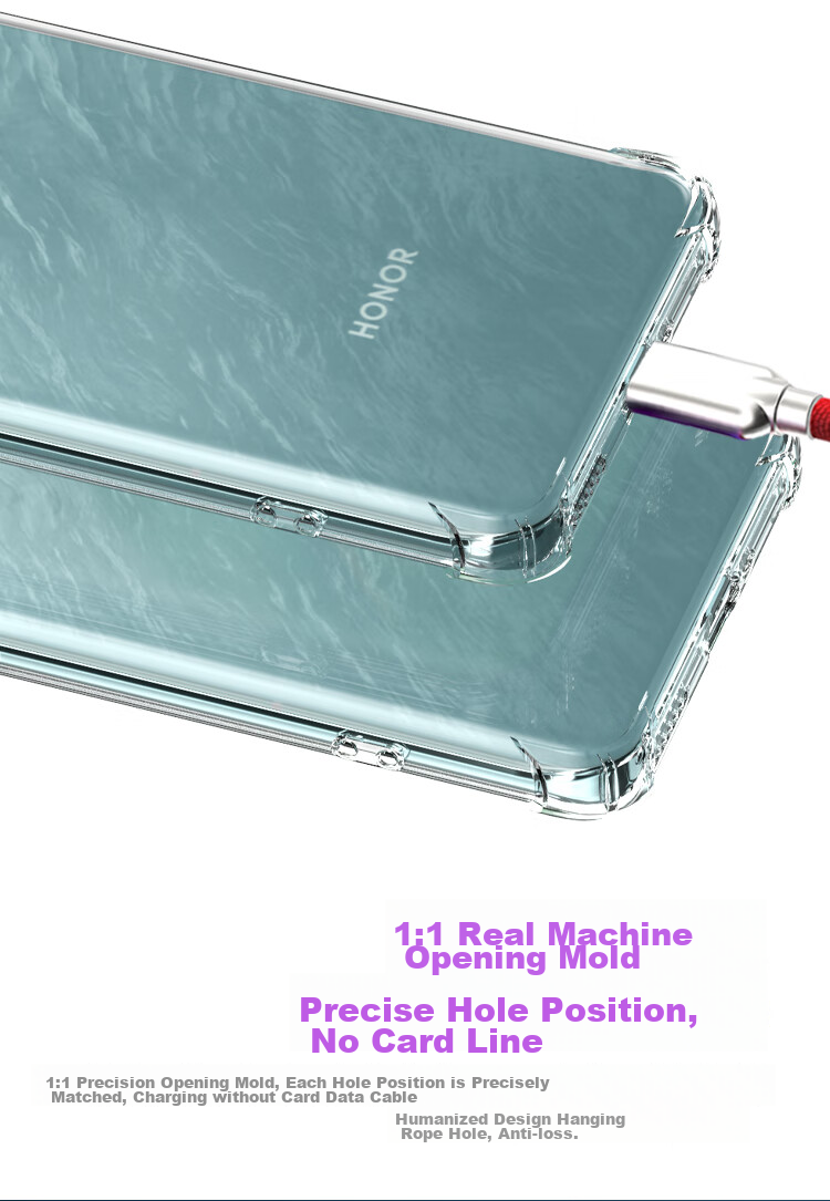Чехол ESCAPE для Honor Magic6 Pro, противоударный, прозрачный, с TPU подушками безопасности, с магнитным кольцом, полупрозрачный белый