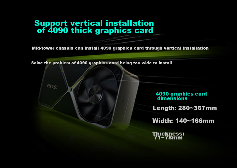 Комплект вертикального крепления для видеокарты PHANTEKS PCI-E 5.0/4.0, 7-слотовый корпус ATX, удлинительный кабель 220 мм, высокопрочный слот, 5080