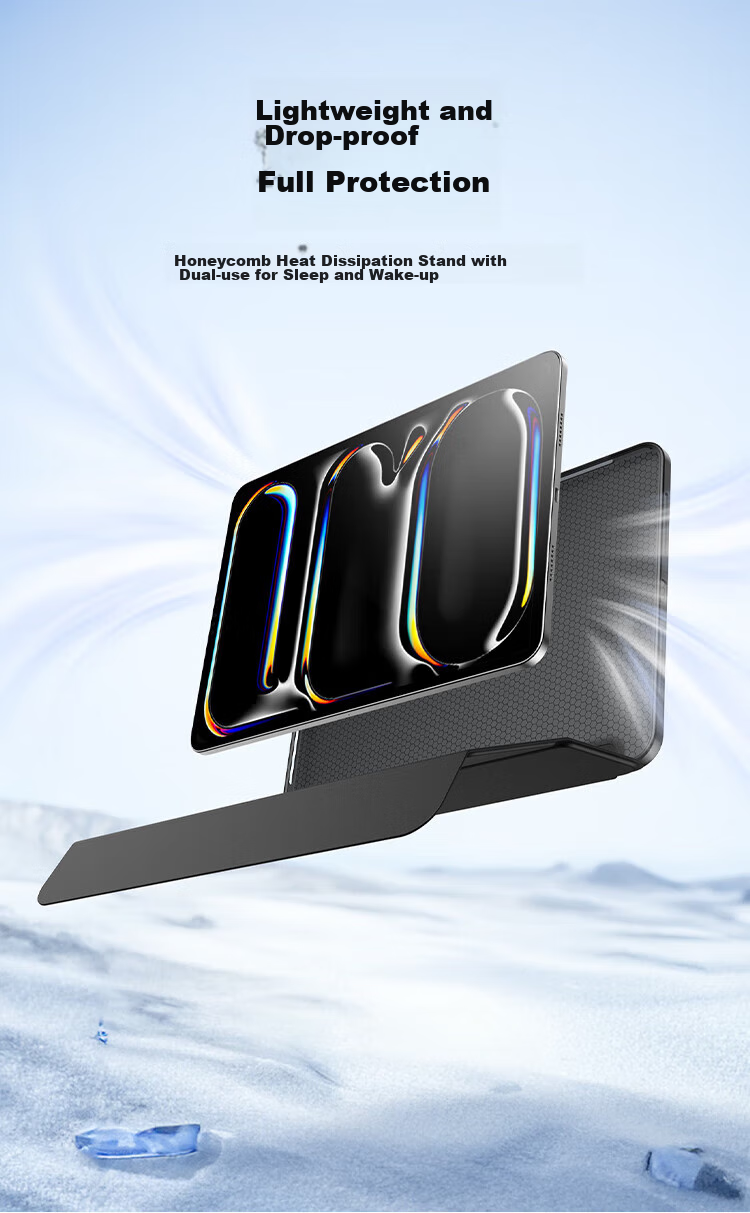 Чехол ALittleFlower для iPad Air 4/5, 10.9 дюймов, противоударный, с поддержкой Smart Sleep, черный