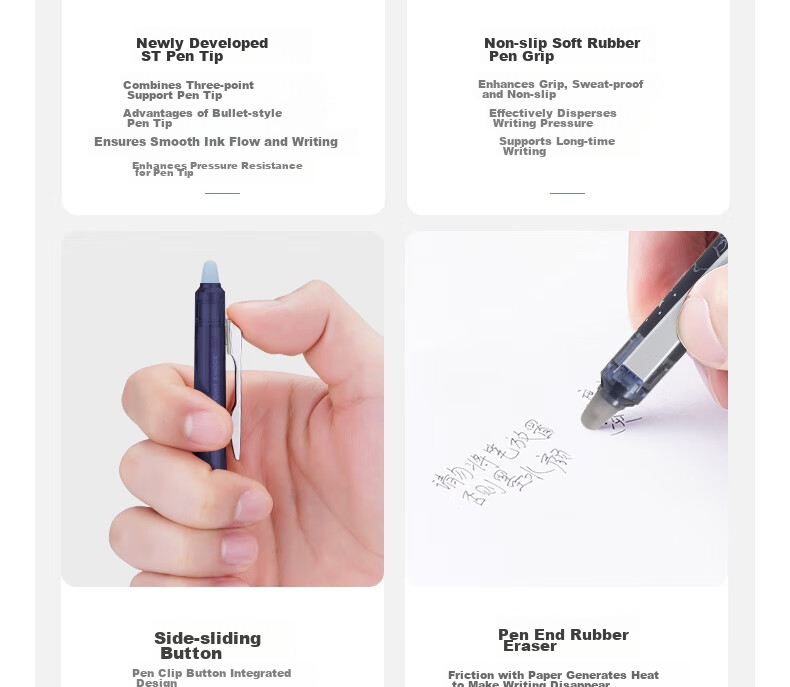 PILOT Erasable Pen Neutral Pen - ST Pressed Signature Pen for Students' Exams And Office Use LFPK-30S4S Xingwuyu 0.4mm Qilin Zuo/red