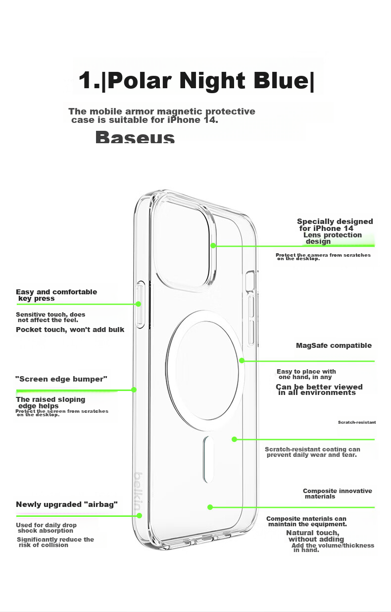 Чехол для iPhone 14 Pro Max BELKIN MSA011, прозрачный, совместимый с MagSafe