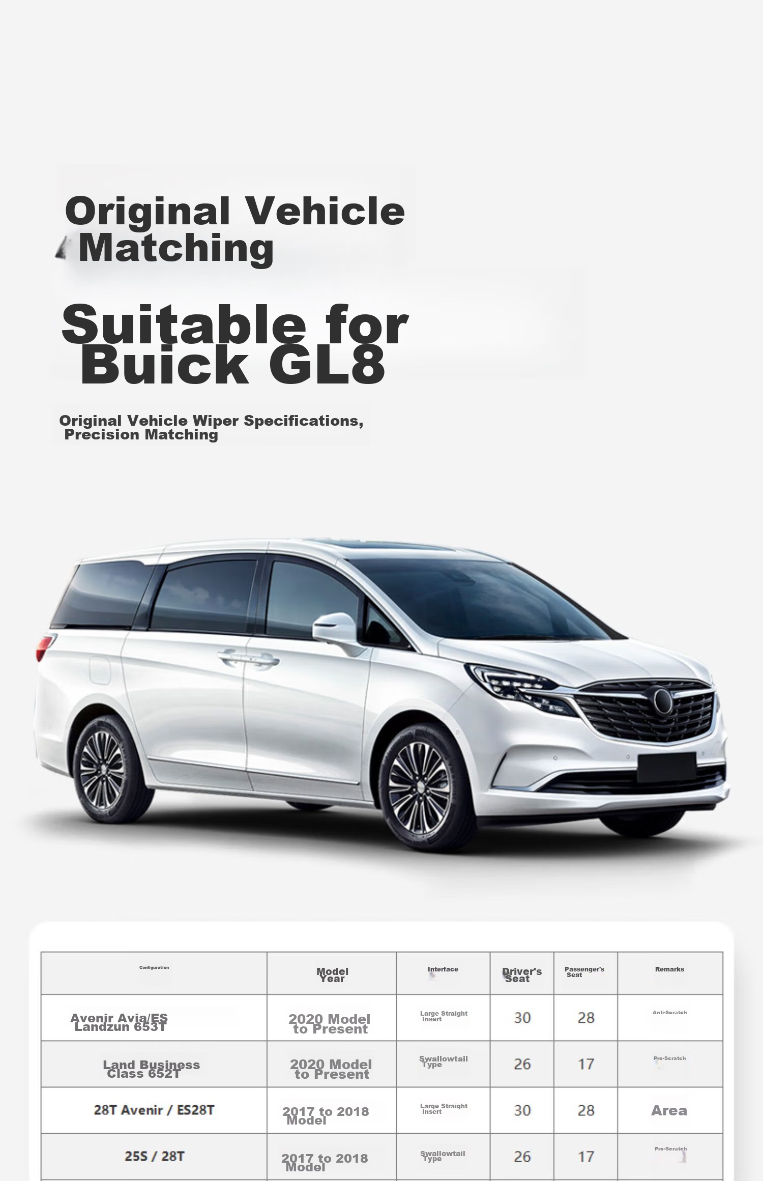 Комплект дворников Goodyear для Buick GL8 (Avenir ES Landa 653T), 2 шт., 28 и 30 дюймов