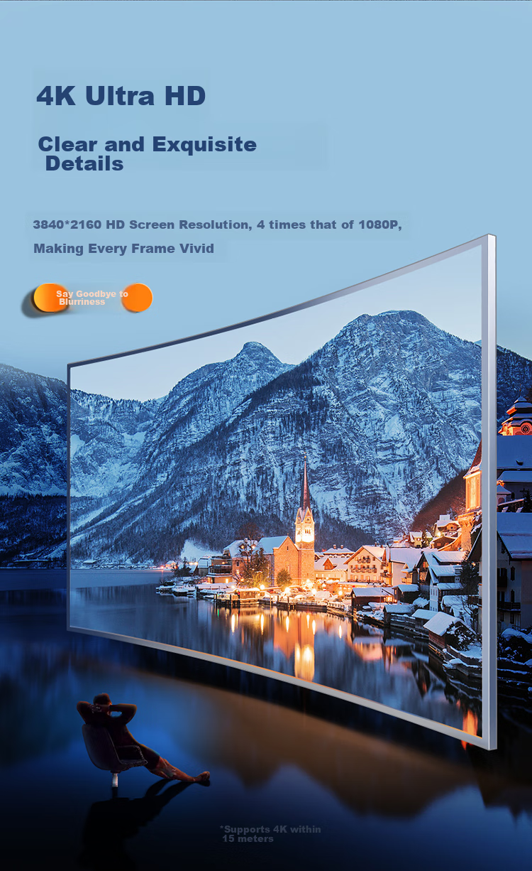 HDMI кабель SAMZHE 2.0, 2 метра, 4K, 3D, черный