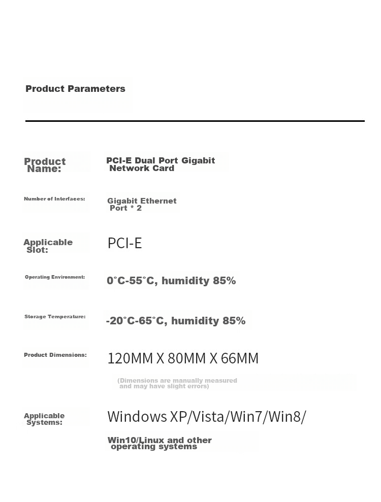Сетевая карта MOGE MC2249, Gigabit Ethernet, 2 порта RJ-45, PCIe