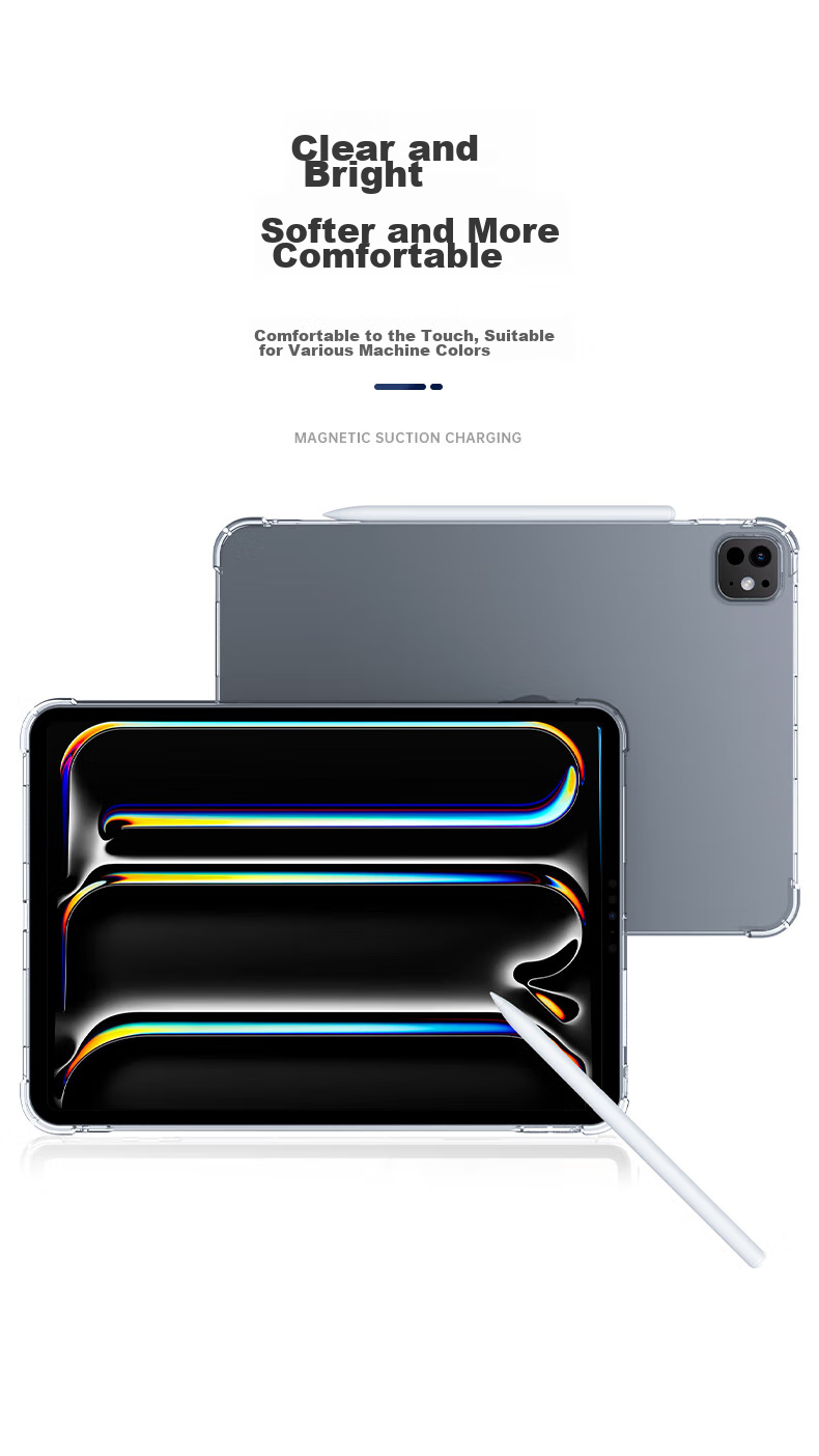 Чехол BIAZE для iPad Pro 13 дюймов (2024/2025) M5/M4, прозрачный, противоударный с четырёх-угловой подушкой безопасности, TPU, PB517