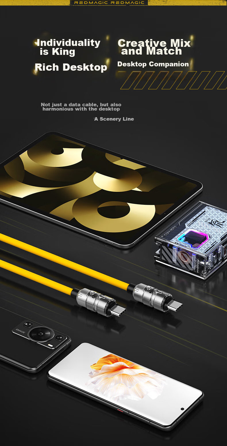 Кабель Nubiyahongmo Type-C, PD3.1, быстрая зарядка 240 Вт, 6 А, универсальный для Apple 15, Huawei, MacBook, 1,5 метра, желтый