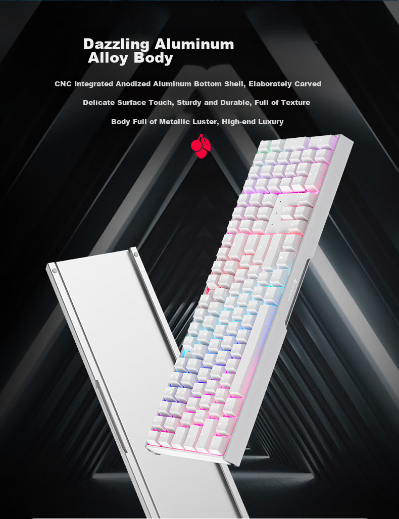 Механическая клавиатура CHERRY MX3.0S, 108 клавиш, алюминиевый корпус, проводная, белая