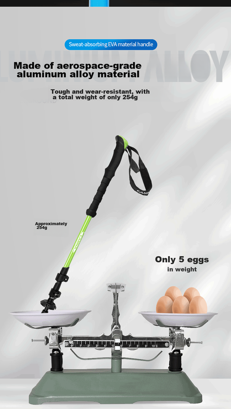 Треккинговые палки Kanle Aluminum Alloy Trekking Pole, трехсекционные телескопические, ультралегкие, портативные, с нескользящей ручкой, для кемпинга, пеших походов и альпинизма