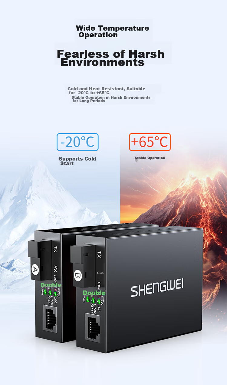 Shengwei BGHA203 - Одномодовый одноволоконный оптический трансивер Gigabit Ethernet, конвертер, SC-интерфейс, 2 км, пара