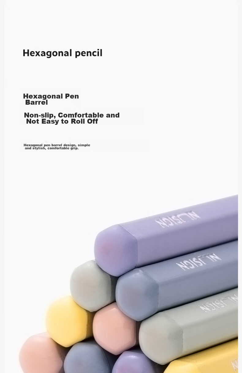 Цветные карандаши NUSIGN NS724-2B, набор из 10 штук, шестигранный корпус, для студентов и детей, для рисования и эскизов, 2B, высококачественный бренд под Deli