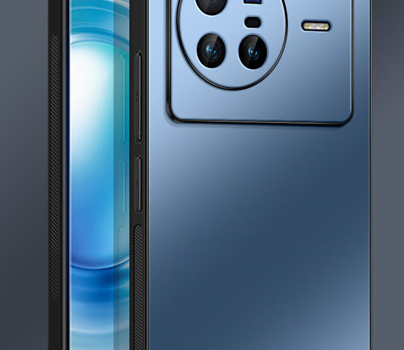 Чехол для телефона Shangsu для Vivo X80, защитный чехол с полной защитой объектива, AG матовый противоударный мягкий чехол, простой бизнес-стиль, синий сапфир