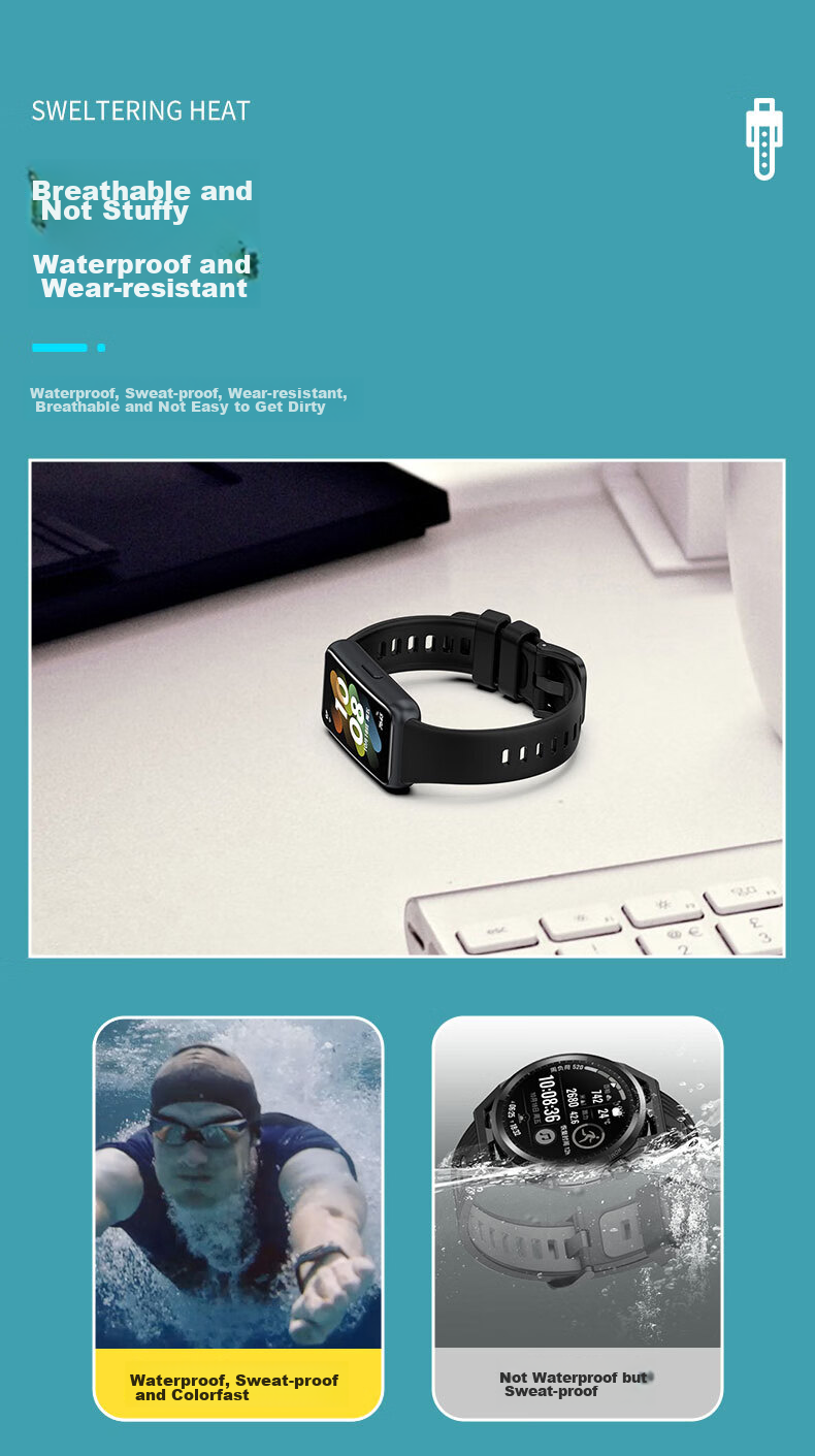Ремешок KMaxAI для Huawei Band 7, силиконовый, черный