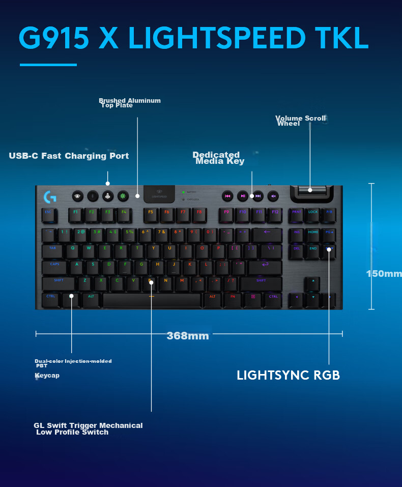 Игровая клавиатура G915 X LIGHTSPEED TKL