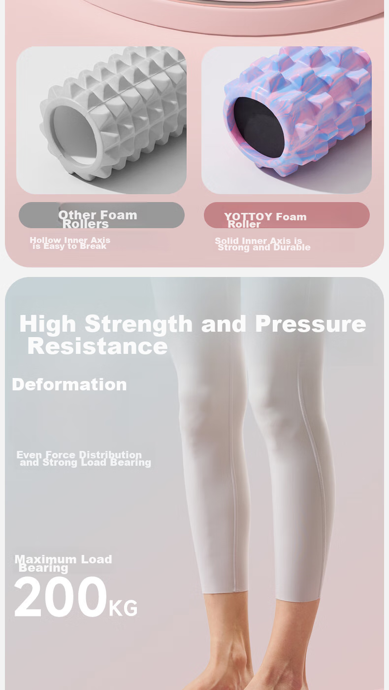 Массажный ролик Yottoy Solid Foam Roller для фитнеса, йоги и массажа, 45 см, EVA