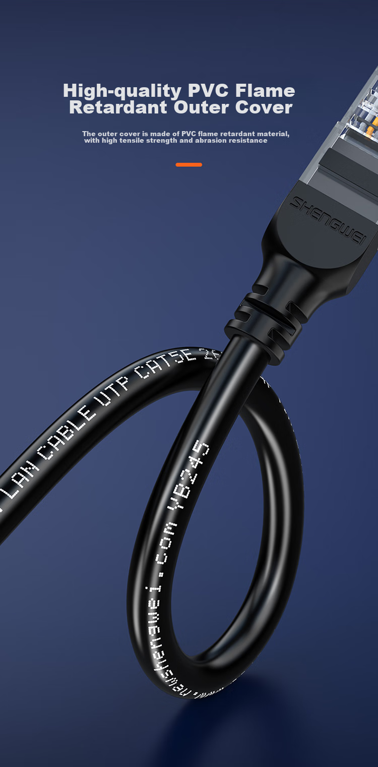 Кабель Shengwei Cat5e Ethernet, 100 Мбит/с, огнестойкий, сетевой кабель, патч-корд Cat5e, кабель для широкополосного подключения к компьютеру, 25 метров WLC1025G