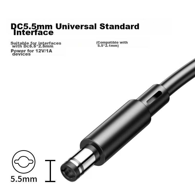 Адаптер питания LinkStone 12V1A, 1.5м, DC5.5*2.5мм, черный