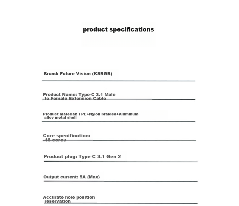 Кабель-удлинитель KSRGB Type-C Male to Female USB 3.1, 0.5 метра, PD100W
