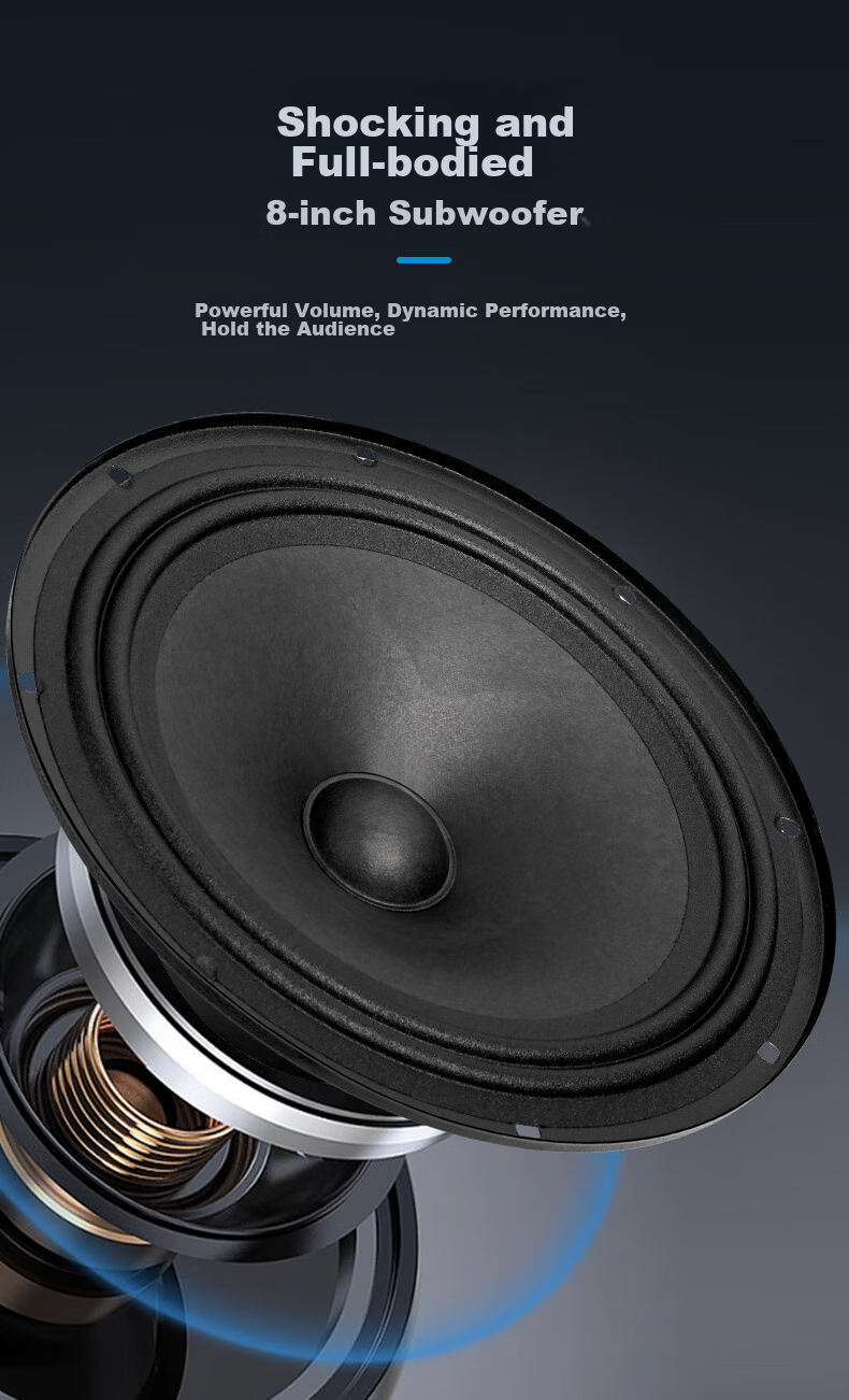 EDIFIER PP208 Портативная акустическая система с Bluetooth, 8-дюймовый сабвуфер для караоке, сцены, конференций, обучения и домашнего использования