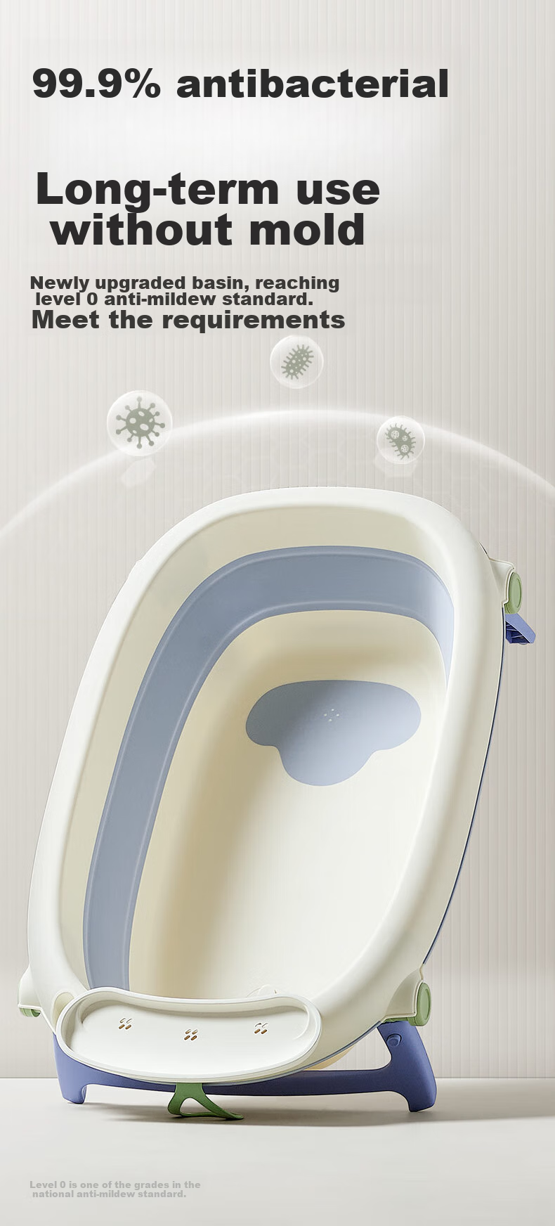 Детская складная ванночка Babycare, портативная, для купания, синяя