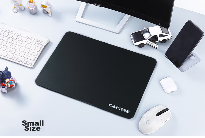 Игровой стеклянный коврик для мыши CAPERE, водонепроницаемый, противоэрозионный, толстый, с нескользящей основой из ПУ, размер 450x400x6 мм, цвет "Яркая луна белая"