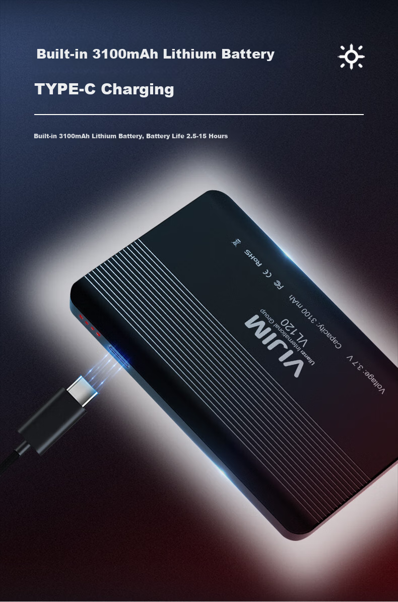 Ulanzi VL120 Мини карманный светодиодный RGB фонарь для телефона, портативный полноцветный осветитель для фотосъемки, ручной заполняющий свет для видеоблога, мягкий свет