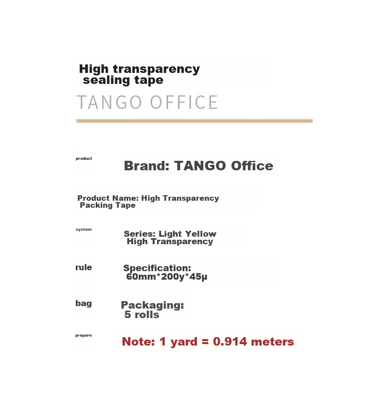 Клейкая лента TANGO, 60 мм, 5 рулонов, прозрачная, для упаковки