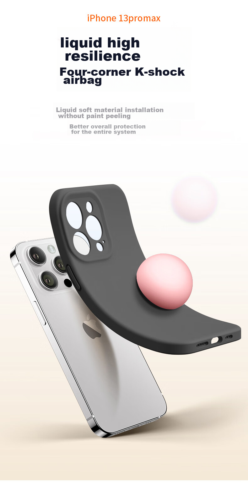 Чехол NEYAA для iPhone 13 Pro Max, силиконовый, противоударный, тонкий, с защитой камеры, золотой