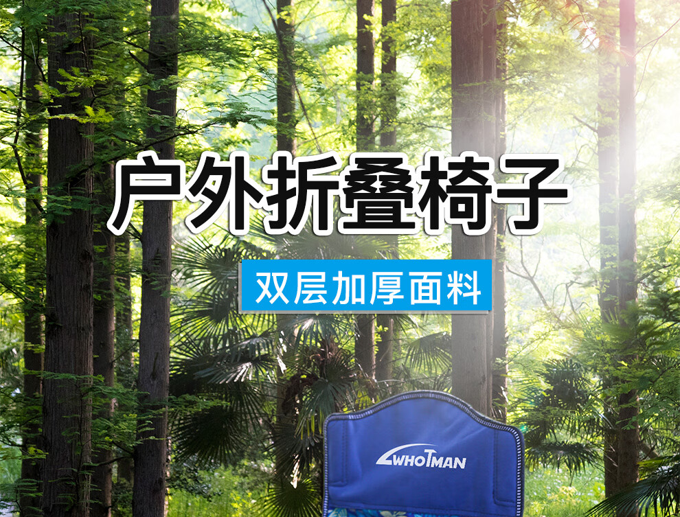 沃特曼Whotman 户外折叠椅 便携式小凳子靠椅沙滩椅钓鱼椅写生椅便携式家用休闲椅子野外小马扎71216