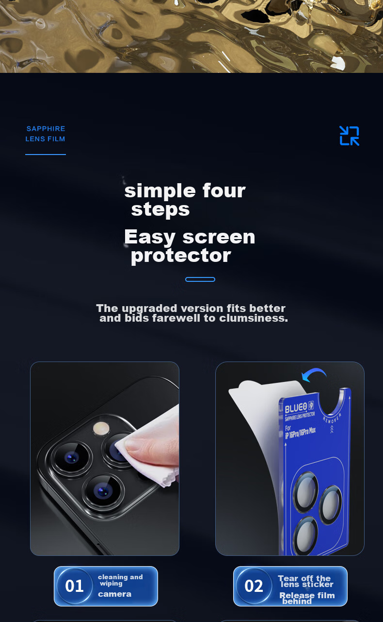 Защитная пленка для задней камеры Lanxingxiansheng из сапфирового стекла для Apple iPhone 16 Pro/16 Pro Max, высокая четкость, износостойкая, защищенная от царапин, титаново-серебристая