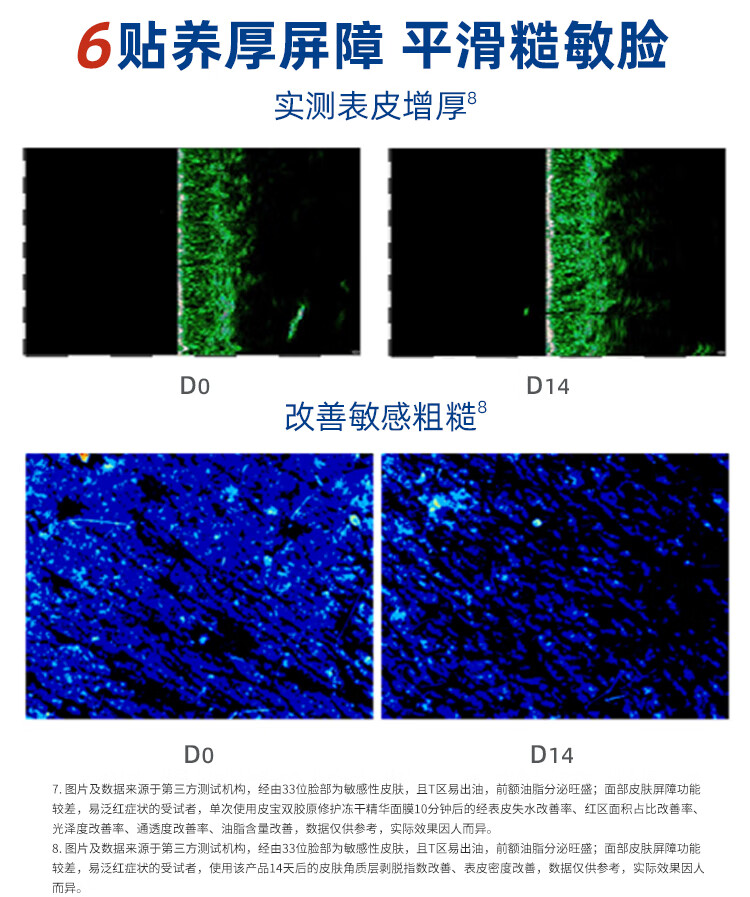 皮宝双胶原修护冻干精华面膜舒缓修护面膜油敏肌肤6片 