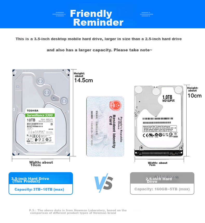 Портативный жесткий диск Newsmy Xingji Series, 3.5 дюйма, настольное хранилище, Type-C USB 3.1, 4 ТБ, черный