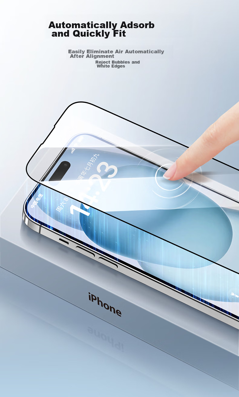 Защитное стекло PISEN для iPhone 15 Pro, полное покрытие, противоударное, антиотпечатки, 2 шт.