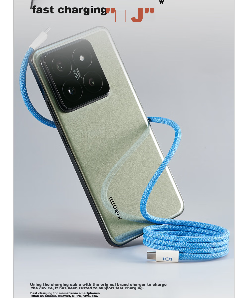 Магнитный кабель CANDYSIGN MagTie, USB-C - Lightning, 100W, 5A, для зарядки и передачи данных, 1 метр, синий