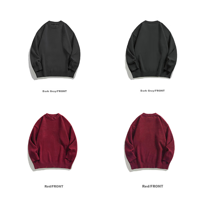 Свитер Foss Phil Crew Neck Sweater для мужчин и женщин, осенне-зимний, корейский стиль, лонгслив, повседневный, свободный, вязаный, базовый, MZ001, черный, 3XL