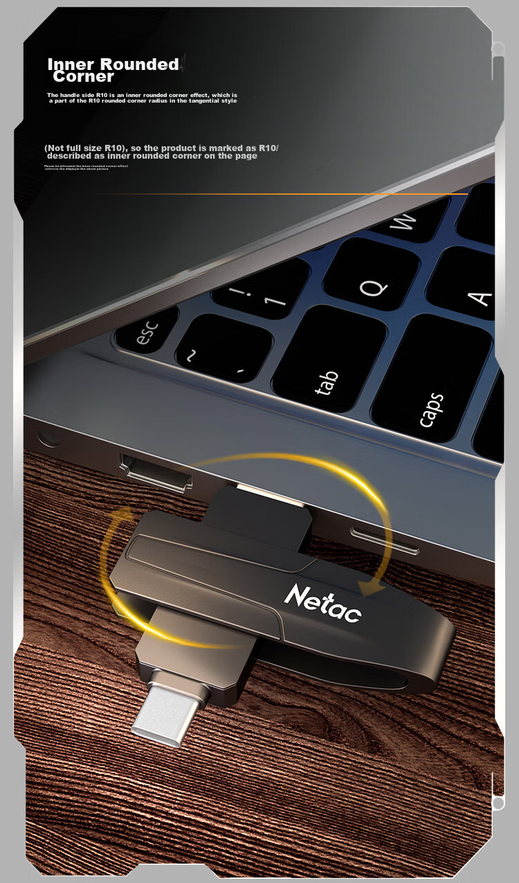 USB-накопитель Netac US8 512GB, Type-C, USB 3.2